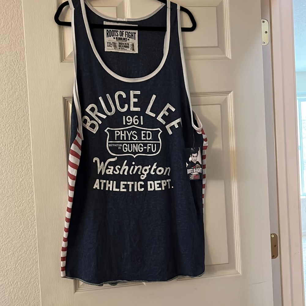 Blue men’s Bruce Lee shirt